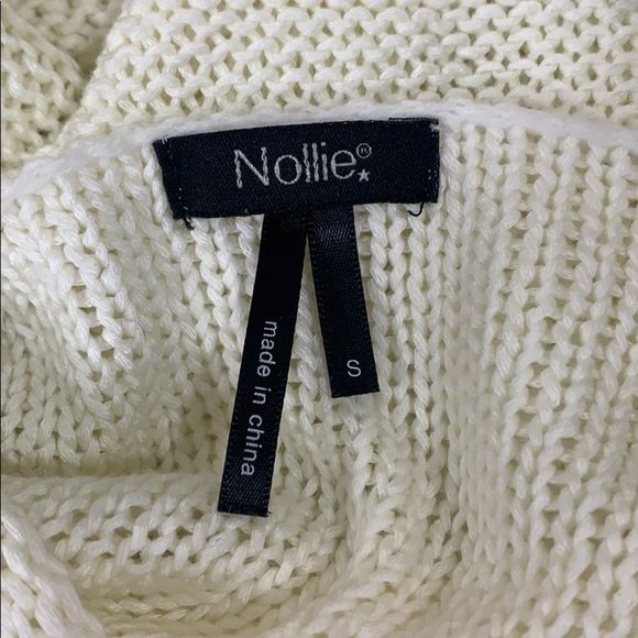 Nollie Oversized Studded Shoulder Knit Sweater Ivory Size Small - Picture 5 of 5
